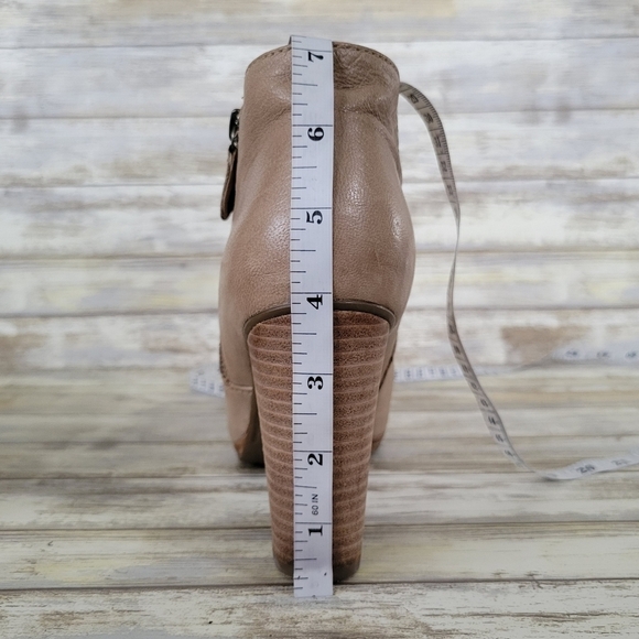 Geox Respira Kali Leather Block Heel Side Zip Boots EUR Size 41/US 10-10.5 Sand - Picture 11 of 12